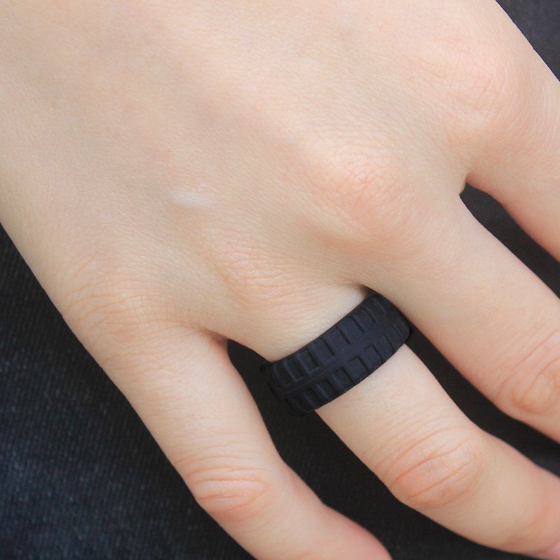 Tire pattern silicone ring breathable sports ring men's silicone ring 10 color set customizable
